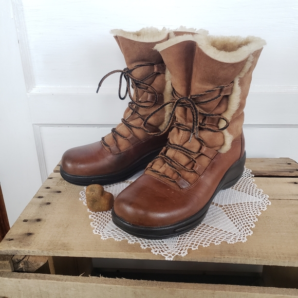 **SOLd*thankyou🌹Dansko Shearling Fur Lace-up Eskimo Mukluk Clog Boots•EU39 8.5 - Picture 5 of 13